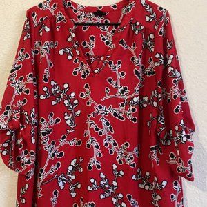 0x  - Red & Black Blouse